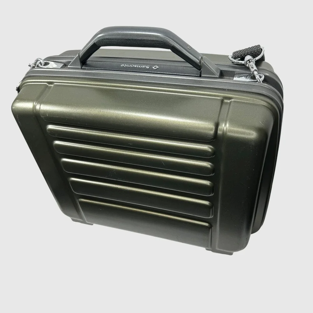 VTG with Key Samsonite Green Hard Camcorder Case Video Camera Tech Briefcase